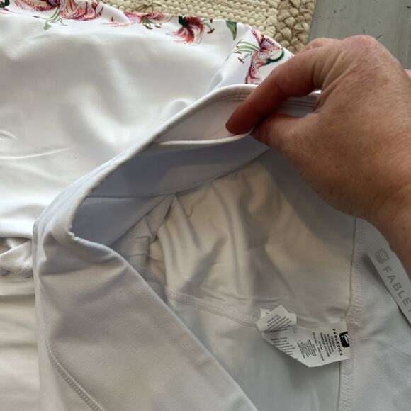 NWT Fabletics Winn Sports Bra Salar Legging White Pink Floral Lily Set Sz XXL - Picture 7 of 8